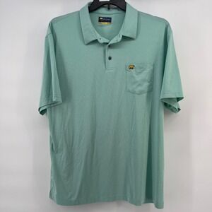 Jack Nicklaus Mens XL Golf Polo Shirt Green Short Sleeve Pocket Embroidered Bear